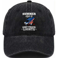Sprint Car Racing Washed Cotton Baseball Cap Summer Nights And Dirt Track Lights