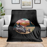 Sprint Car Dirt Track Racing Sunset Motorsports Throw Blanket - Wonder Print Shop
