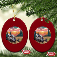 Sprint Car Dirt Track Racing Sunset Motorsports Ceramic Ornament - Wonder Print Shop