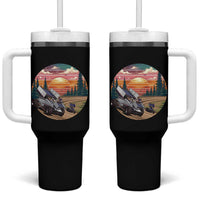 Sprint Car Dirt Track Racing Sunset Motorsports Tumbler With Handle - Wonder Print Shop