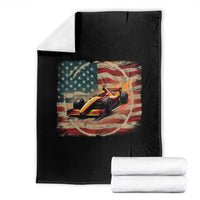 Racing Car Throw Blanket Patriotic American Flag Race - Wonder Print Shop