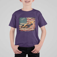 Racing Car T Shirt For Kid Patriotic American Flag Race - Wonder Print Shop
