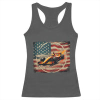 Racing Car Racerback Tank Top Patriotic American Flag Race - Wonder Print Shop