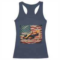 Racing Car Racerback Tank Top Patriotic American Flag Race - Wonder Print Shop