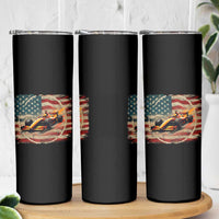 Racing Car Skinny Tumbler Patriotic American Flag Race