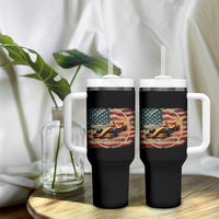 Racing Car Tumbler With Handle Patriotic American Flag Race