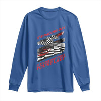 Funny Racing Car Flag Long Sleeve Shirt It Is Racing Day - Wonder Print Shop