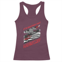 Funny Racing Car Flag Racerback Tank Top It Is Racing Day - Wonder Print Shop