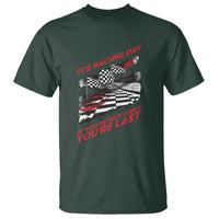 Funny Racing Car Flag T Shirt It Is Racing Day - Wonder Print Shop