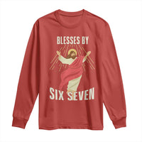 Christian 67 Meme Long Sleeve Shirt Blesses By Six Seven Funny - Wonder Print Shop