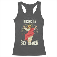 Christian 67 Meme Racerback Tank Top Blesses By Six Seven Funny - Wonder Print Shop
