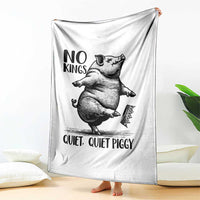 Quiet Piggy No Kings Throw Blanket Funny Sarcastic Political - Wonder Print Shop
