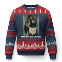 Open The Door Cats Lover Ugly Christmas Sweater Funny Cat Gang Sarcastic Meme - Wonder Print Shop