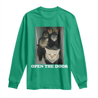 Open The Door Cats Lover Long Sleeve Shirt Funny Cat Gang Sarcastic Meme - Wonder Print Shop