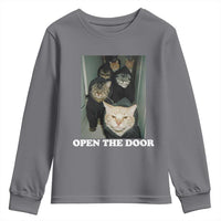 Open The Door Cats Lover Youth Sweatshirt Funny Cat Gang Sarcastic Meme - Wonder Print Shop