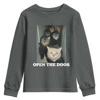 Open The Door Cats Lover Youth Sweatshirt Funny Cat Gang Sarcastic Meme - Wonder Print Shop