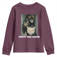 Open The Door Cats Lover Youth Sweatshirt Funny Cat Gang Sarcastic Meme - Wonder Print Shop