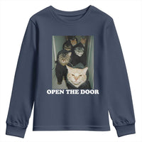 Open The Door Cats Lover Youth Sweatshirt Funny Cat Gang Sarcastic Meme - Wonder Print Shop