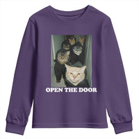 Open The Door Cats Lover Youth Sweatshirt Funny Cat Gang Sarcastic Meme - Wonder Print Shop