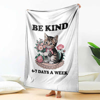 Be Kind 6 7 Days a Week Throw Blanket Funny Six Seven Cat Teacher Meme - Wonder Print Shop