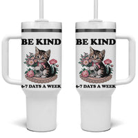 Be Kind 6 7 Days a Week Tumbler With Handle Funny Six Seven Cat Teacher Meme - Wonder Print Shop