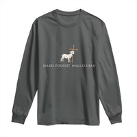 Hard Fought Hallelujah Long Sleeve Shirt Christian Bible Verse Faith - Wonder Print Shop