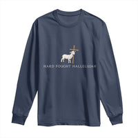 Hard Fought Hallelujah Long Sleeve Shirt Christian Bible Verse Faith - Wonder Print Shop