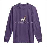 Hard Fought Hallelujah Long Sleeve Shirt Christian Bible Verse Faith - Wonder Print Shop