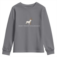 Hard Fought Hallelujah Youth Sweatshirt Christian Bible Verse Faith - Wonder Print Shop