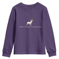 Hard Fought Hallelujah Youth Sweatshirt Christian Bible Verse Faith - Wonder Print Shop