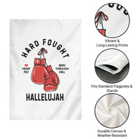 Hard Fought Hallelujah Garden Flag Christian Boxing Gloves Bible Verse Faith - Wonder Print Shop