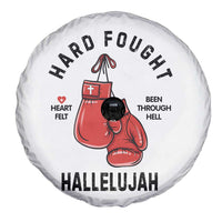 Hard Fought Hallelujah Spare Tire Cover Christian Boxing Gloves Bible Verse Faith - Wonder Print Shop