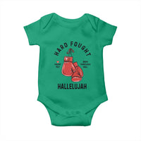 Hard Fought Hallelujah Baby Onesie Christian Boxing Gloves Bible Verse Faith - Wonder Print Shop