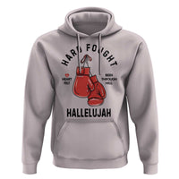 Hard Fought Hallelujah Hoodie Christian Boxing Gloves Bible Verse Faith - Wonder Print Shop