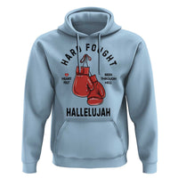 Hard Fought Hallelujah Hoodie Christian Boxing Gloves Bible Verse Faith - Wonder Print Shop