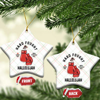 Hard Fought Hallelujah Ceramic Ornament Christian Boxing Gloves Bible Verse Faith - Wonder Print Shop