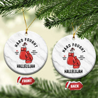 Hard Fought Hallelujah Ceramic Ornament Christian Boxing Gloves Bible Verse Faith - Wonder Print Shop