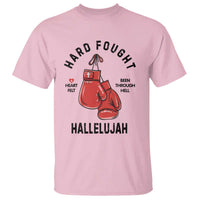 Hard Fought Hallelujah T Shirt Christian Boxing Gloves Bible Verse Faith - Wonder Print Shop
