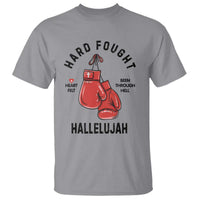 Hard Fought Hallelujah T Shirt Christian Boxing Gloves Bible Verse Faith - Wonder Print Shop