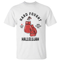 Hard Fought Hallelujah T Shirt Christian Boxing Gloves Bible Verse Faith - Wonder Print Shop