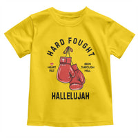 Hard Fought Hallelujah Toddler T Shirt Christian Boxing Gloves Bible Verse Faith - Wonder Print Shop