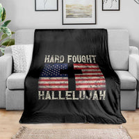 Hard Fought Hallelujah Throw Blanket Patriotic Christian Faith American Flag - Wonder Print Shop