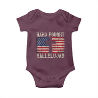 Hard Fought Hallelujah Baby Onesie Patriotic Christian Faith American Flag - Wonder Print Shop