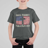 Hard Fought Hallelujah T Shirt For Kid Patriotic Christian Faith American Flag - Wonder Print Shop