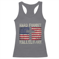 Hard Fought Hallelujah Racerback Tank Top Patriotic Christian Faith American Flag - Wonder Print Shop