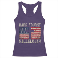Hard Fought Hallelujah Racerback Tank Top Patriotic Christian Faith American Flag - Wonder Print Shop