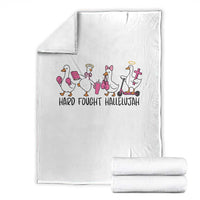 Hard Fought Hallelujah Throw Blanket Funny Christian Goose - Wonder Print Shop