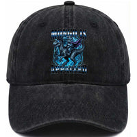 Mongo is Appalled Washed Cotton Baseball Cap Funny Princess Donut Riding Mongo