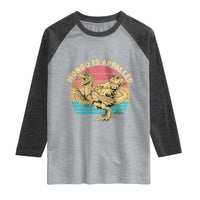 Mongo is Appalled Raglan Shirt Vintage Princess Cat Riding Dinosaur