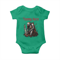Tummy Hurts Baby Onesie Funny Medieval Knight Dark Humor